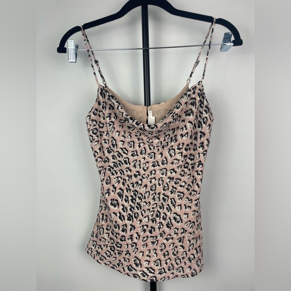 Astr‎ The Label Pink Leopard Print Cowl Drape Neck Camisole Tank Top - Picture 5 of 6